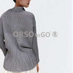 ORSOtogo褶皱风格上衣女外套打底衫长袖宽松修身大码2025夏薄