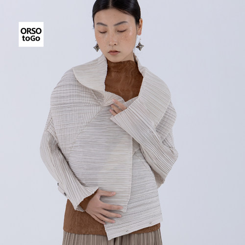 ORSO褶皱新中式打底衫大码外套