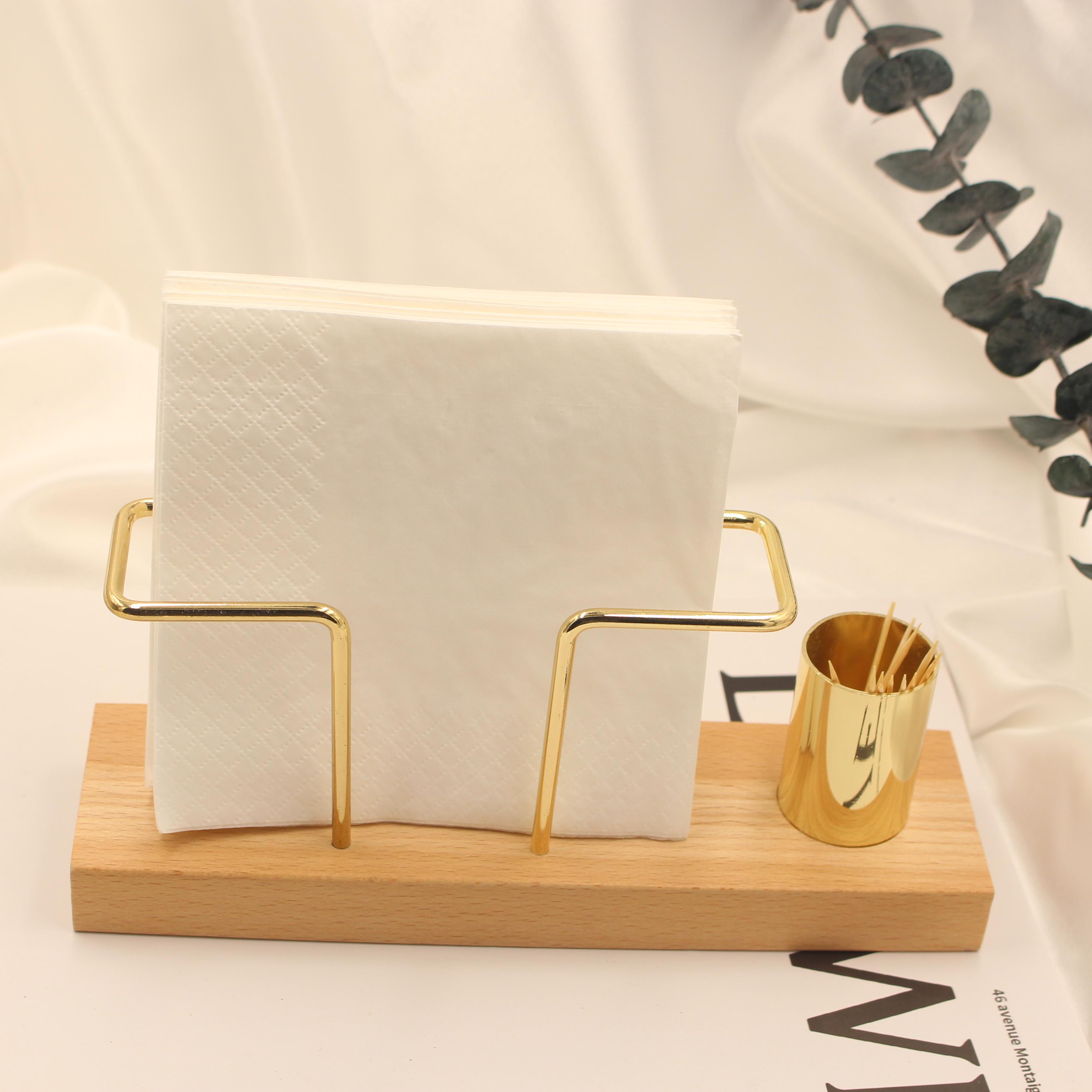 胡桃木立式纸巾架收纳夹