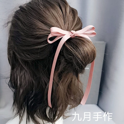 少女蝴蝶结飘带发绳法式发夹日系百搭气质头饰小清新头绳皮筋发圈