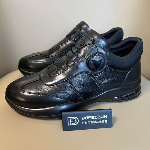 广州手工皮鞋气垫鞋底软底轻便防滑单鞋棉鞋纽扣一脚蹬0678-1003