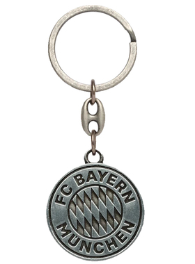 进口拜仁钥匙扣银色哑光双面凹刻logo吊坠官方正品35013品德居