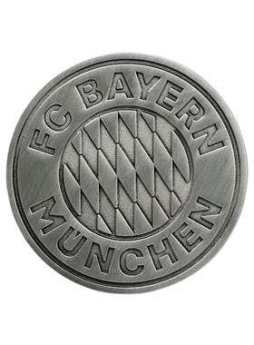 进口拜仁周边冰箱贴银色雕刻logo金属6cm官方正品32667品德居