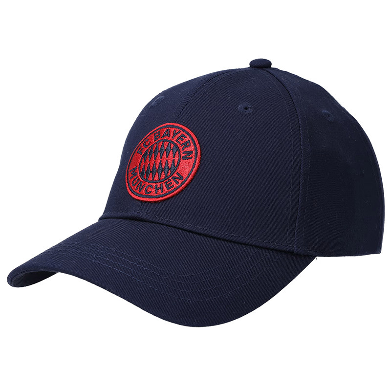 进口拜仁帽子深蓝/红色logo纯棉弯卷檐棒球帽官方正品35493品德居