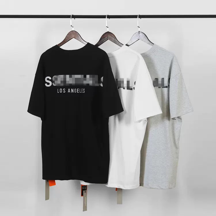 洛杉矶限定ESS  3M反光T恤短袖Los Angeles 黑色 白色 灰色 S-XL  6639#