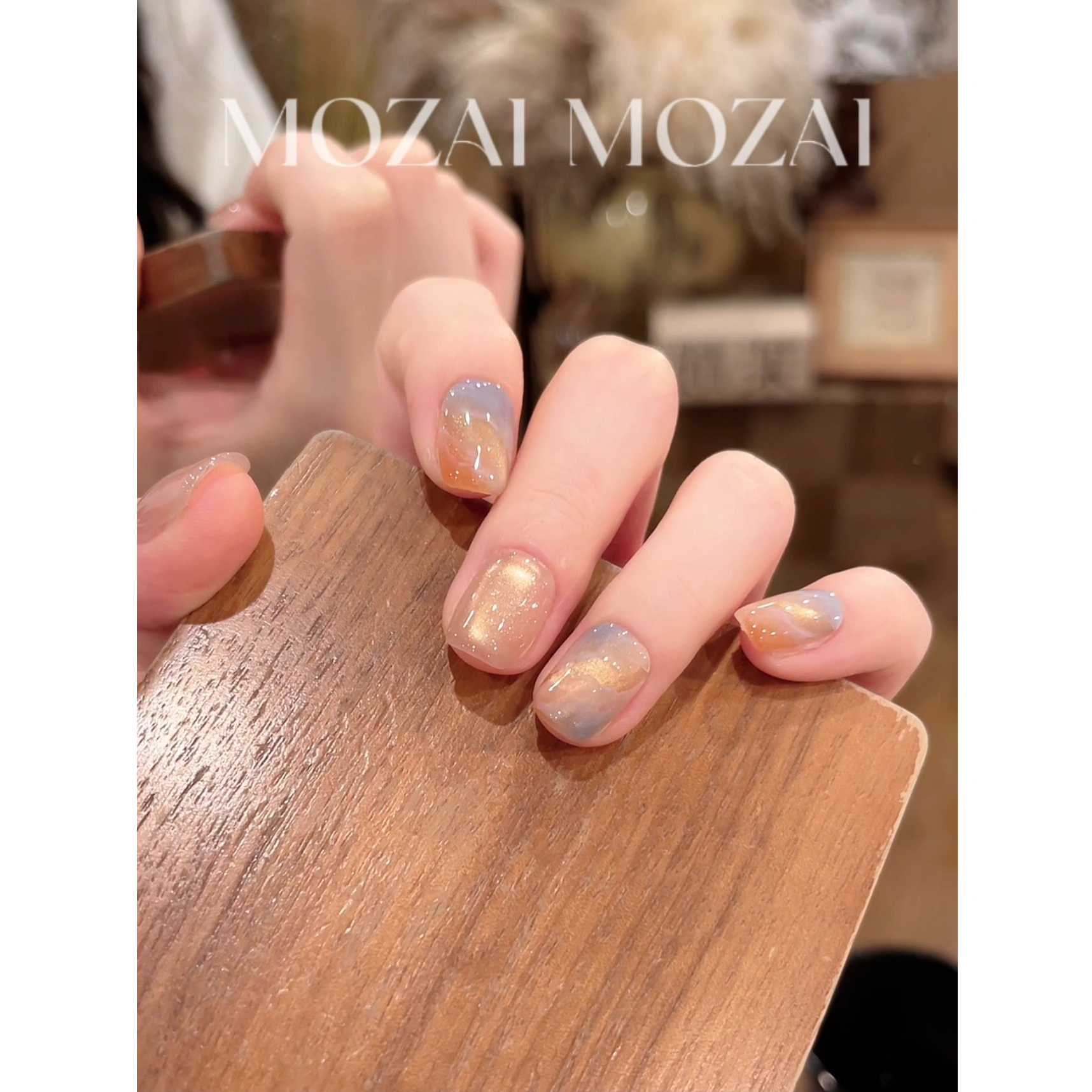 【鎏金幻海】纯手工定制美甲拆卸穿戴甲A5229