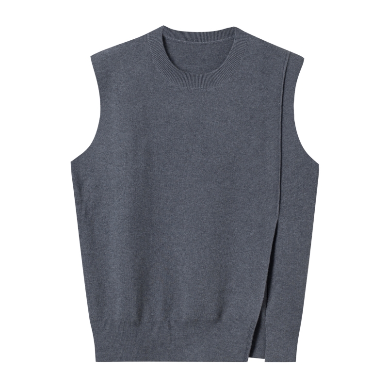 开叉马甲小坎肩个性时尚精纺羊毛