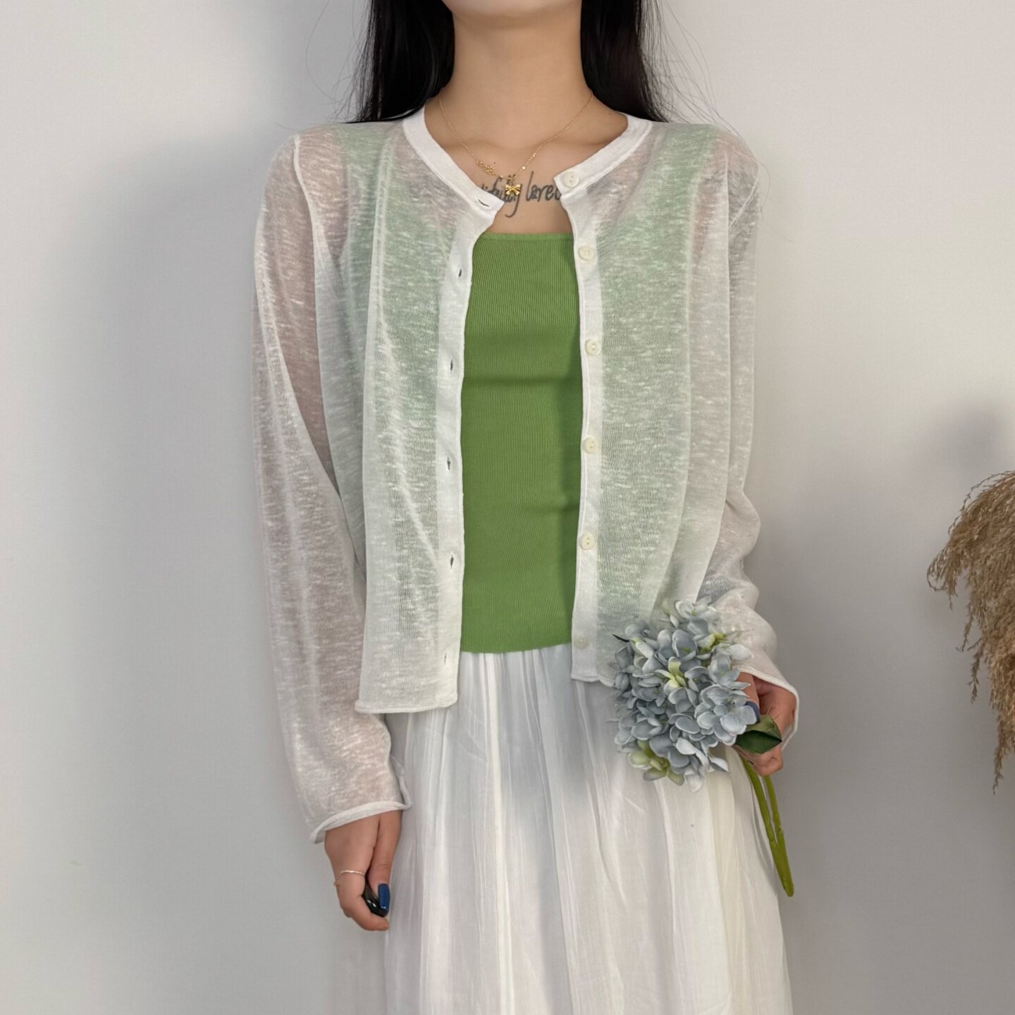 莱赛尔天丝长袖开衫女夏季防晒