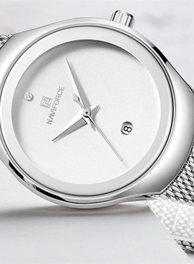 NAVIFORCE简约优雅女士手表网带日历表石英女士个性潮流手表5004