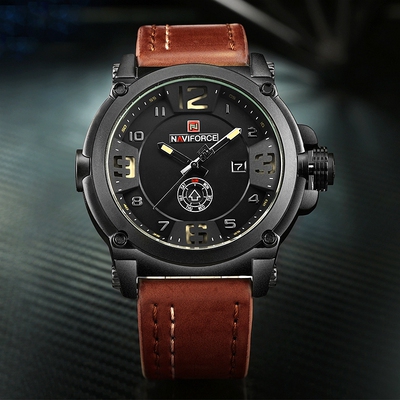 复古男休闲真皮潮牌战术军表手表