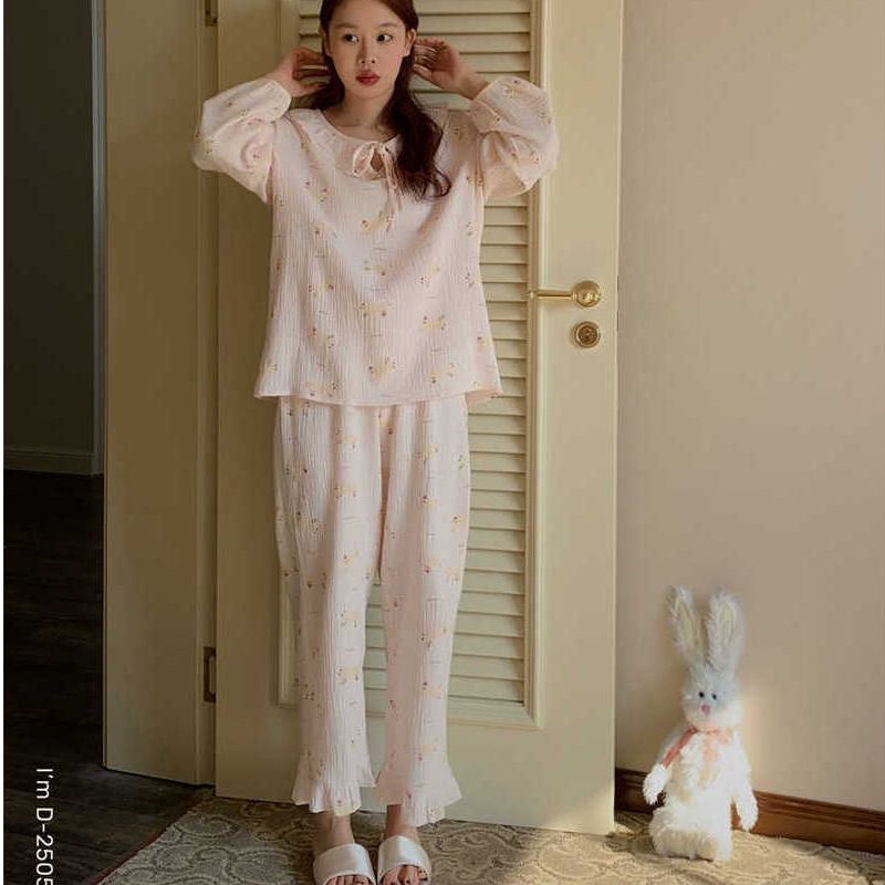 杜小宅萌趣小动物。棉纱美宅衣D-2505女家居服套装