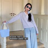 miu系少女 蕾丝蝴蝶结女针织衫 2518