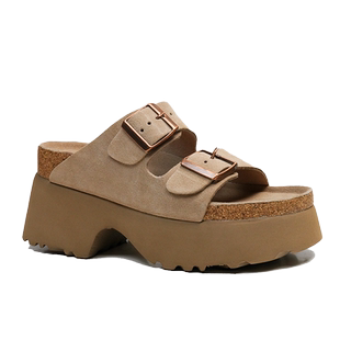 10厘米人鱼二字拖勃肯鞋厚底凉鞋拖鞋真皮增高博肯鞋夏季女鞋新款