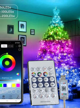 10M/20M USB Christmas Tree LED String Lights with Smart Blue