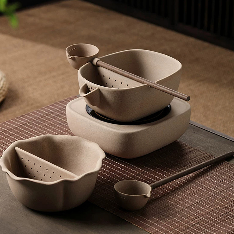 古法煮茶器围炉煮茶碗家用陶瓷煮茶壶电陶炉罐罐茶无釉陶壶套装