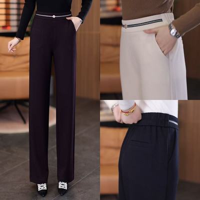 气质休闲简约垂坠感直筒裤