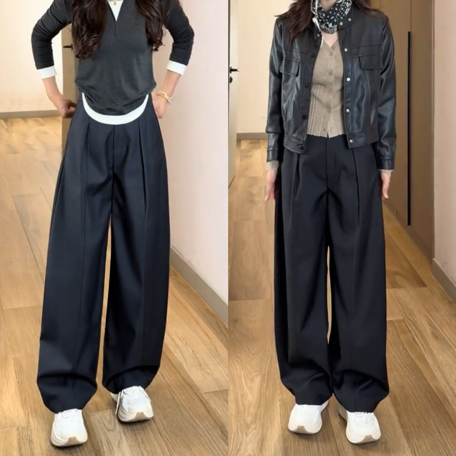 2026春季新款休闲百搭时尚高级感高腰显瘦垂感气质舒适弯刀阔腿裤