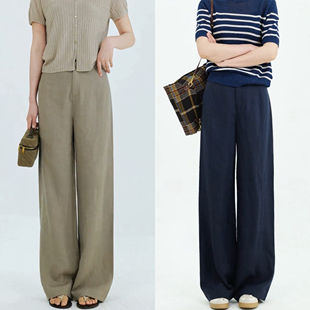 立体剪裁减龄长裤 天丝亚麻垂感极简风休闲裤 女 夏季 高级感阔腿裤
