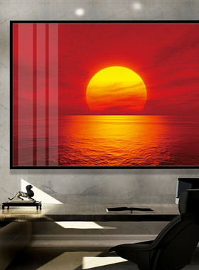 太阳金黄色晶瓷画办公室摄影作品
