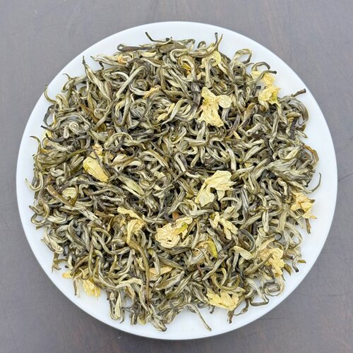 2025新茶茉莉飘雪5窨精品明前小芽鲜甜清爽型125克罐装