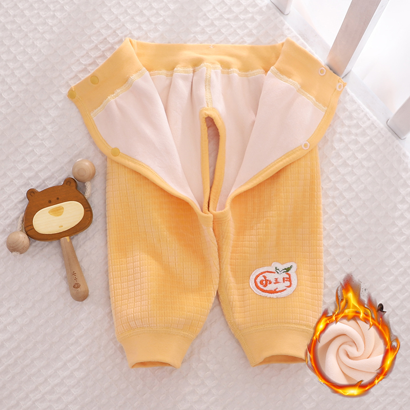 婴儿加绒裤子开裆秋冬保暖裤男女宝宝加绒裤子厚款秋裤打底裤