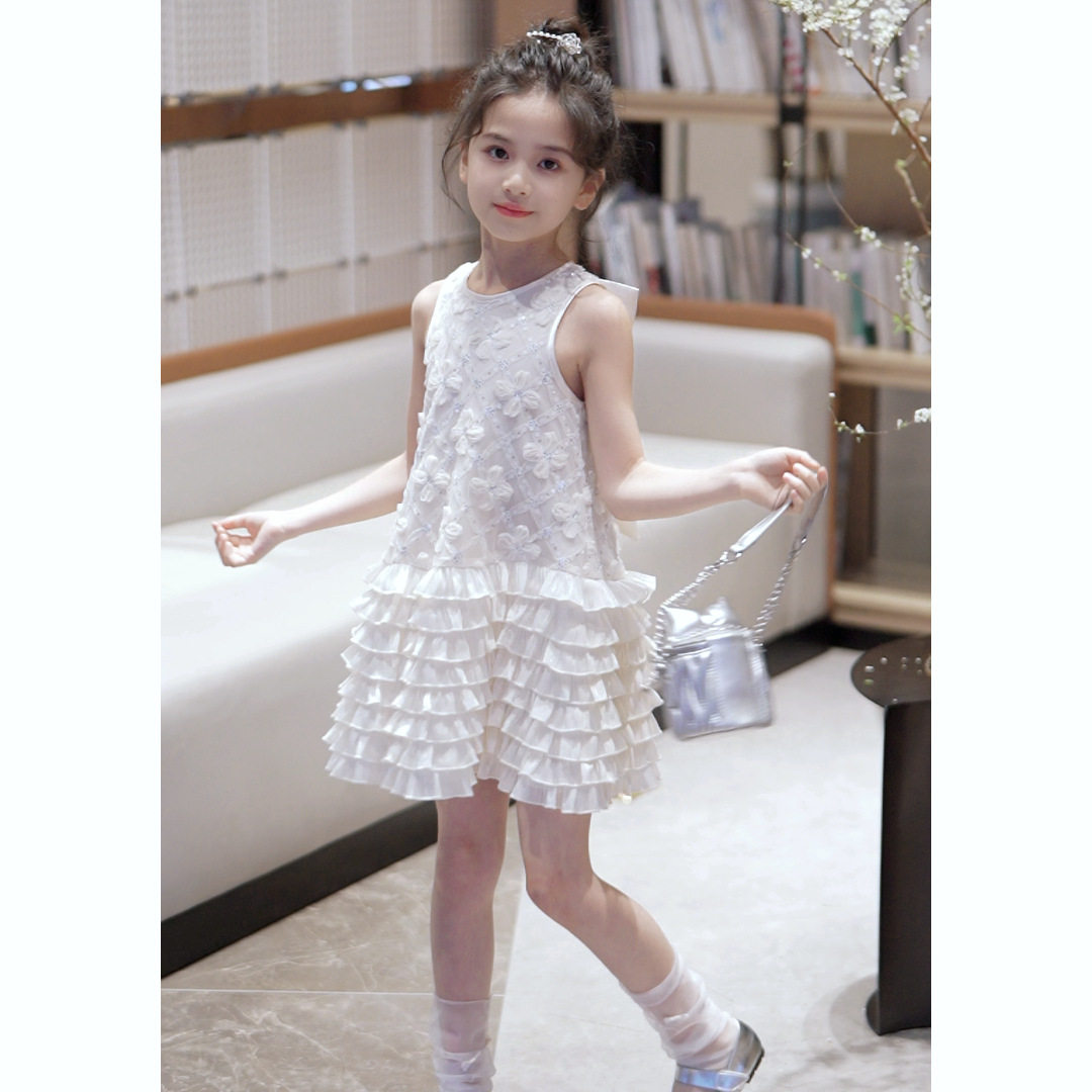 童装女童连衣裙2025夏季新品儿童礼服公主裙小女孩超仙蓬蓬蛋糕裙