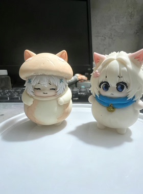 3D打印可爱卡通胖白子胜利女神摆件家居桌面小摆搞怪造型设蘑菇头