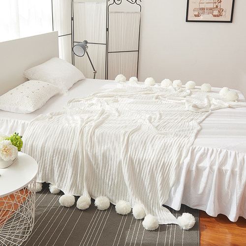 少女风轻奢仙美全棉春秋沙发毯