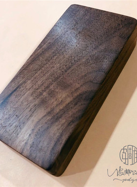 黑胡桃木质双面磁吸磨刀盒 背刀板 手工皮艺DIY 皮雕防脏研磨刀具