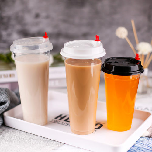 90口径一次性塑料光杯500ml奶茶杯子420商用700ml水果茶600冷饮定