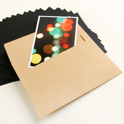 创意无印刷空白信封明信片标准信封牛皮纸简约开口西式信封 3色选