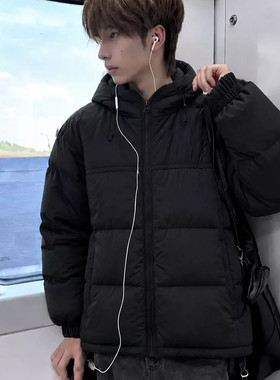 青少年男美式轻薄连帽大码羽绒服