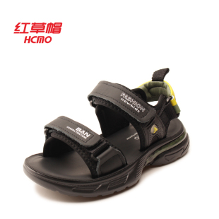 HCMO红草帽男童夏季厚底魔术贴凉鞋休闲百搭沙滩鞋T0142213