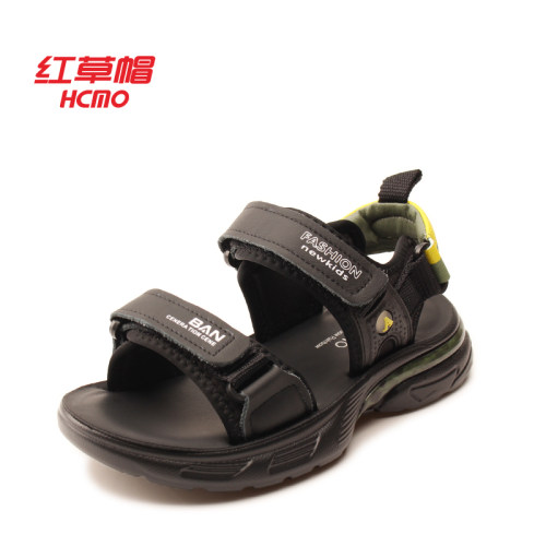 HCMO红草帽男童夏季厚底魔术贴凉鞋休闲百搭沙滩鞋T0142213