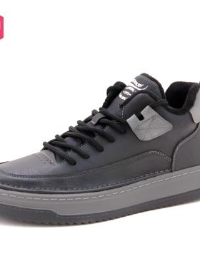 大东休闲鞋男24冬季新款时尚平底中跟圆头系带男鞋24D1157