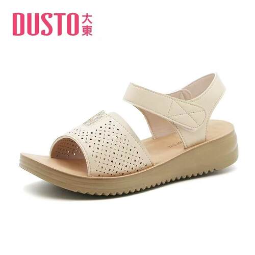 2024夏新款透气平底圆头凉鞋