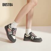 24秋季 新款 时尚 大东面包鞋 休闲简约圆头中跟平底系带板鞋 24Q3283