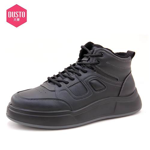 大东运动休闲鞋男24冬新款时尚圆头系带男鞋百搭透气24D6689