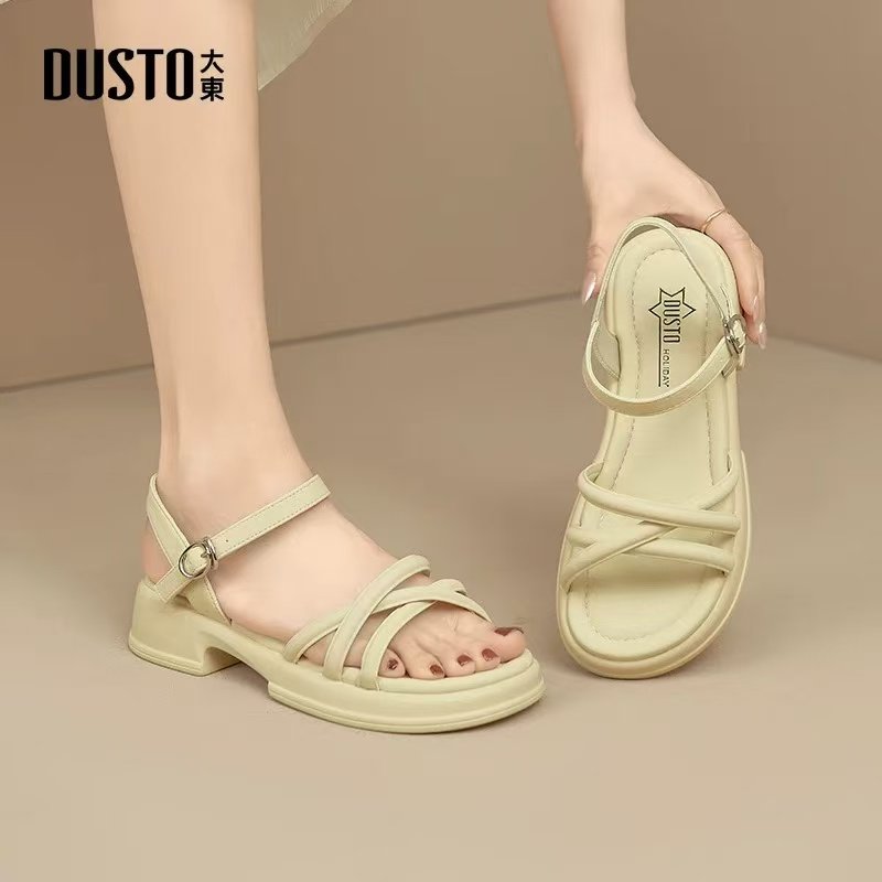 大东凉鞋女鞋24夏季新款时尚休闲粗跟中跟一字扣厚底鞋24X1255,女鞋,休闲凉鞋,淘宝优惠券,粉丝福利购,淘宝优惠卷