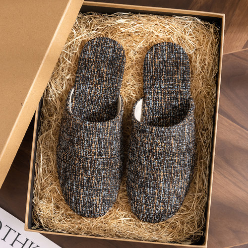 四季居家用室内情侣时尚棉拖鞋