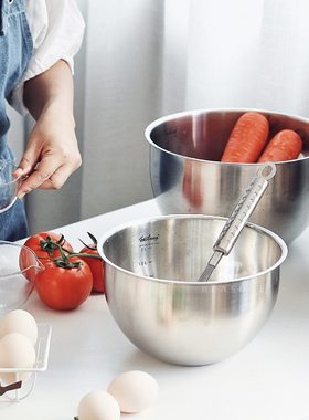 FOSSLANG 加厚高品质18-10不锈钢揉面和面打发奶油打蛋盆