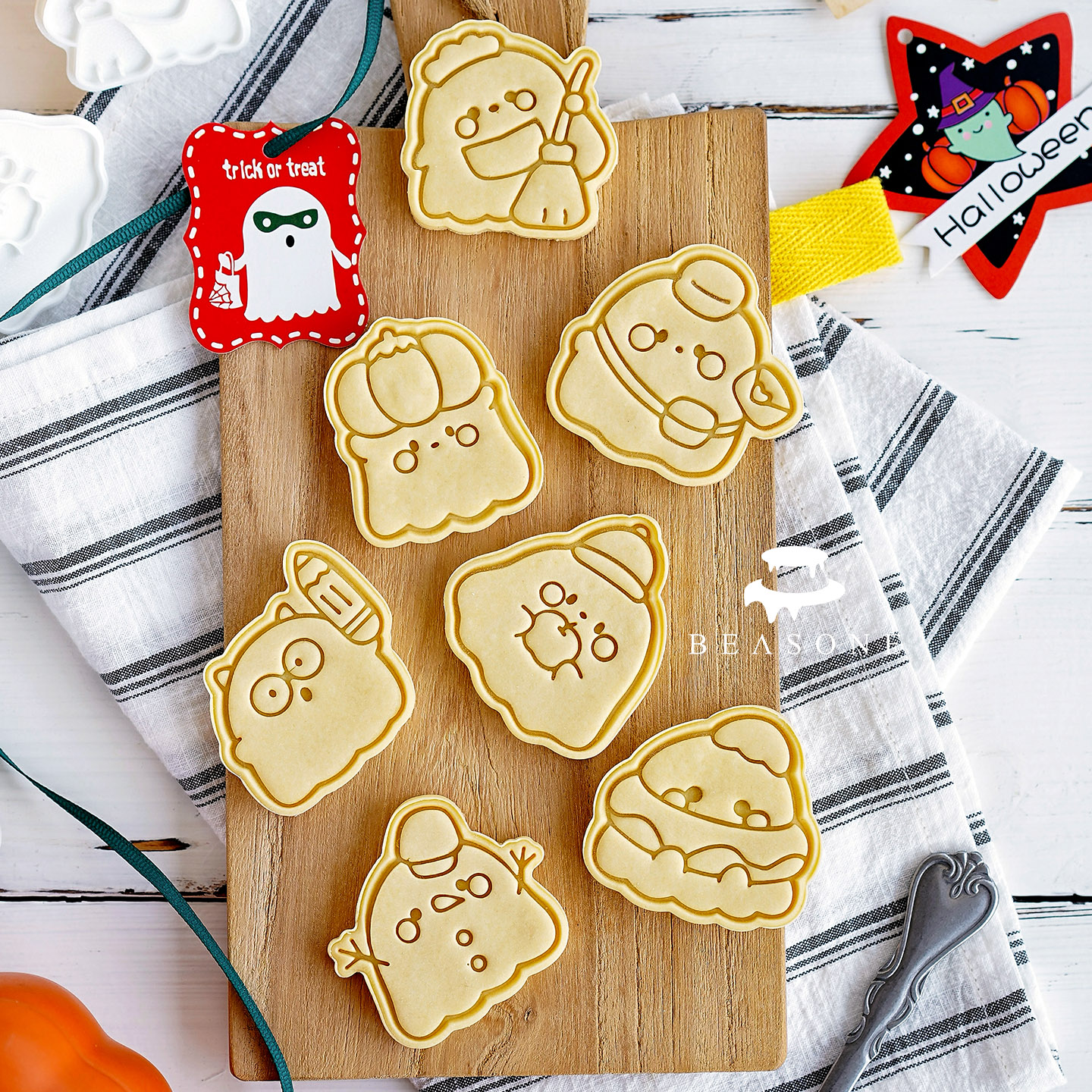 AMAGOUR安柚 卡通万圣节幽灵系列可爱幽灵饼干甜品印花饼干模PLA