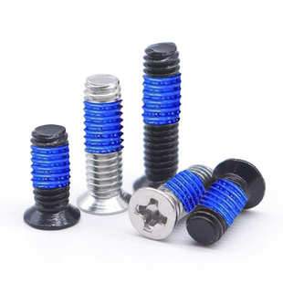 十字小沉头小薄头涂胶螺钉点蓝胶防松防滑螺丝M2M2.5M3M4现货供应
