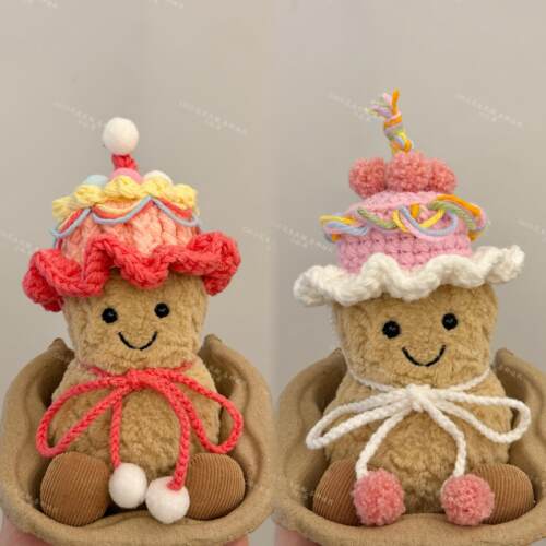 jellycat娃衣装饰奶油布丁蛋糕帽子11cm18cm23cm儿童帽生日帽成人