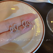 SUGAR 奶油卷耳钉精致简约锆石小众设计感百搭耳环女 周雨彤同款