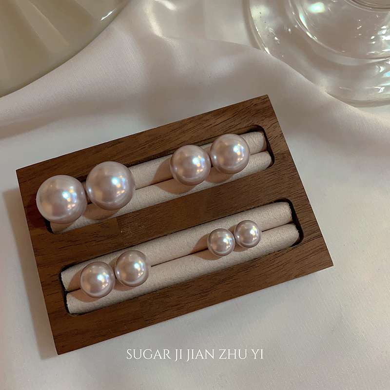 SUGAR 曼塔玫瑰色珍珠耳钉2025年新款爆款轻奢高级感秋冬耳环女