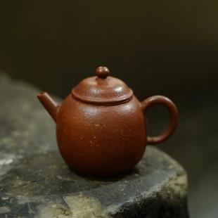 款 80年代台湾定紫砂壶经典 圆珠壶原矿老料粗砂紫泥工夫茶小品120c