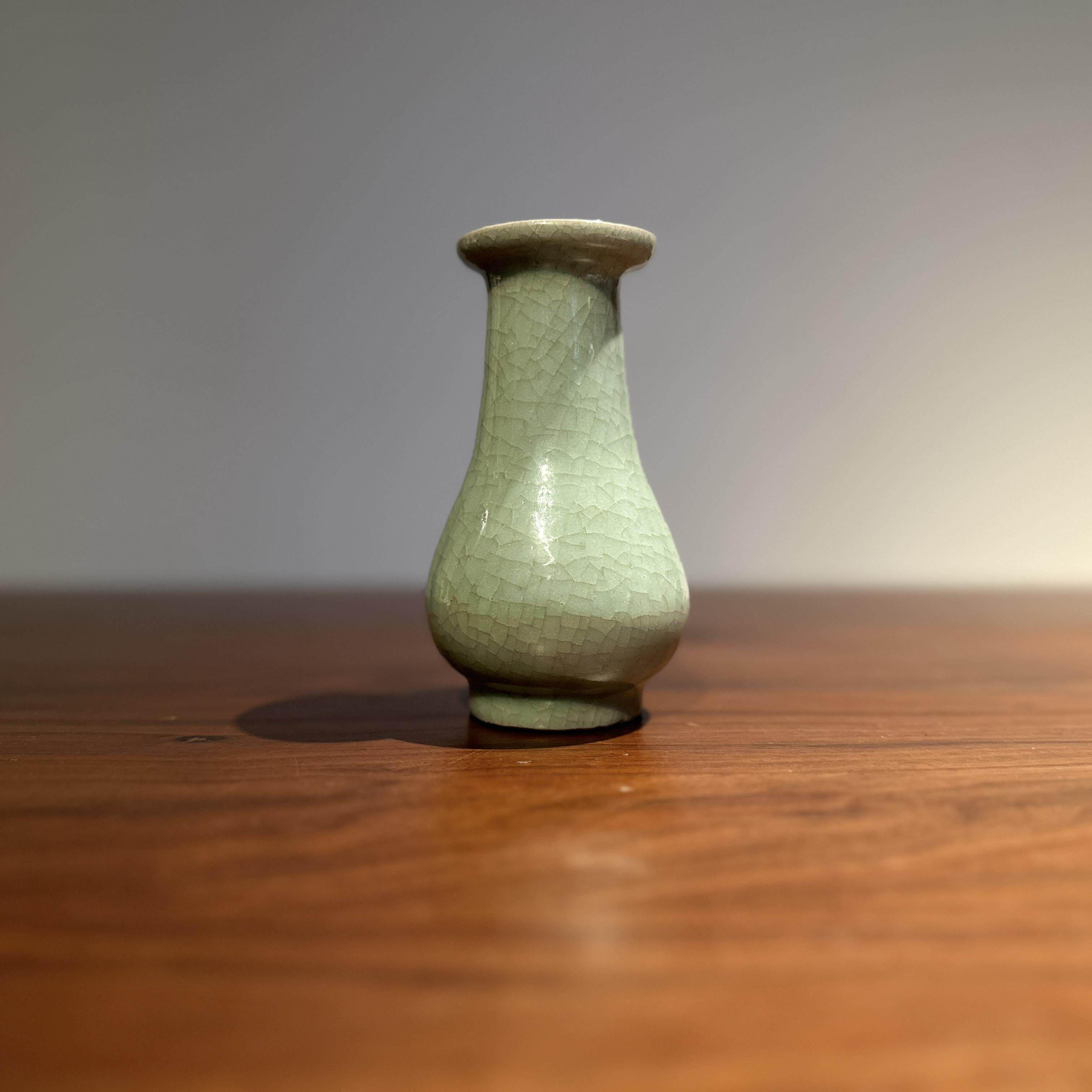古器物明代文房瓷器 大美龙泉窑青瓷香道箸瓶 工夫茶席插花酒经瓶