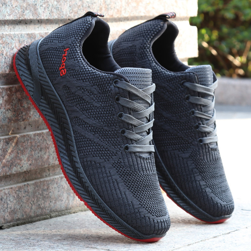 男鞋潮鞋新款透气防臭网面鞋子男士防滑运动休闲鞋耐磨软底工作鞋
