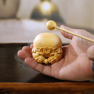 黄杨木雕貔貅木鱼木质随身携带中式手把件打击乐器佛系小摆件把件